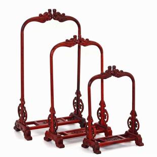 红木吊玉架蝈蝈笼子架子 实木质挂玉架首饰架饰品玉器玉佩展示架