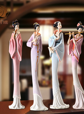 古典仕女艺术酒柜装饰品摆设家居创意电视柜书房书柜工艺品