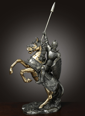 北欧创意骑士铠甲摆件客厅酒柜办公室装饰马摆设开业礼物商务高档