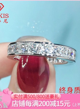 排钻公主方钻戒女纯银创意叠戴组合情侣对戒男细关节食指环尾戒指