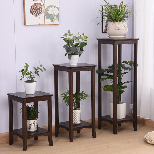 花架子室内置物架花盆架客厅落地式花架实木竹质绿萝简约花几单个