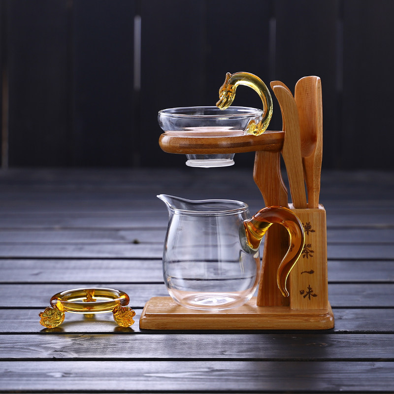 泡茶架功夫茶具茶茶漏架竹制懒茶架易泡架公道杯