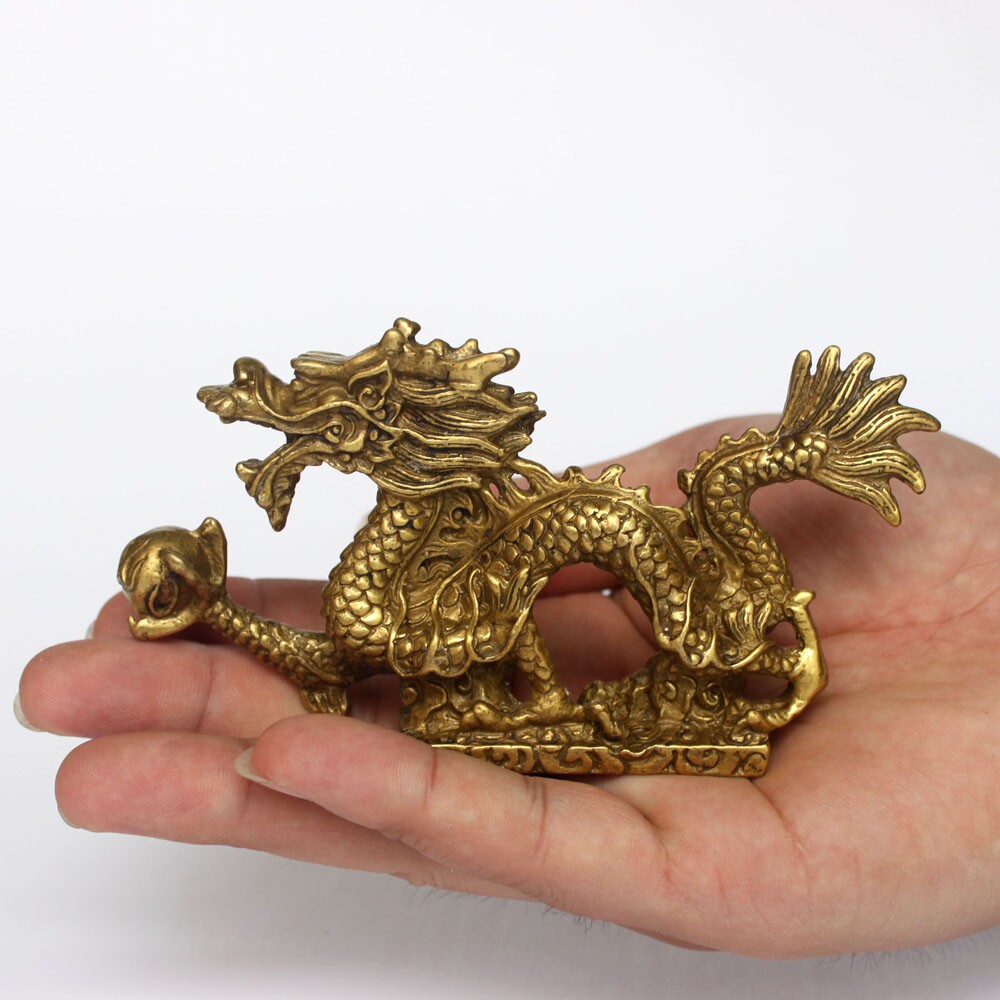 巩福海铜龙摆件家居饰品铜龙办公室装饰品纯生肖龙工艺品铜龙摆件