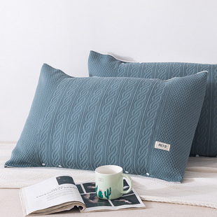 半包纱布纯棉枕套一对装s卡扣日式单人固定防脱落枕头套全棉枕芯