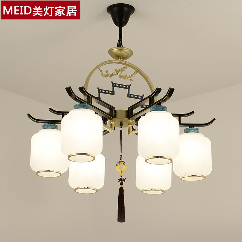 新中式吊灯客厅中国风古典禅意餐厅灯商铺酒店房间别墅复式大吊灯