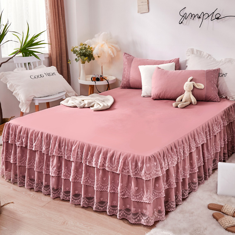 夏季新款蕾丝床裙单件蕾丝花边席梦思保护套1.5米1.8x2.0裙式床罩