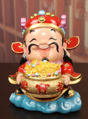 招财五宝小财神爷存储钱罐摆件家居客厅电视柜装饰品店铺开业礼品