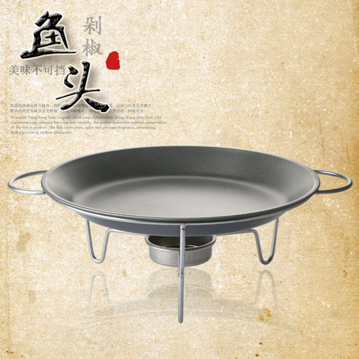 干锅沾鱼头锅酒精炉商用固体酒精烤肉盘家用烧烤盘