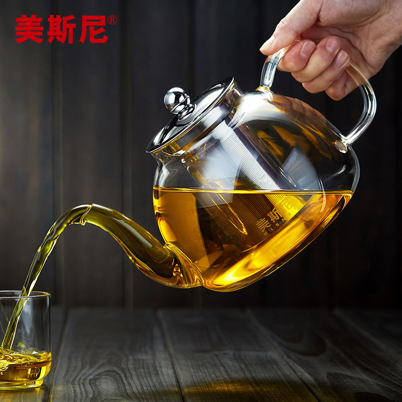 美斯尼加厚茶壶 茶具耐热茶壶 茶漏壶