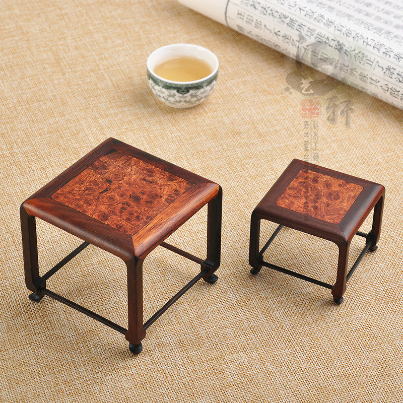 红木瘿木工艺品红酸枝底座紫砂茶壶底座盆景玉器文玩底座