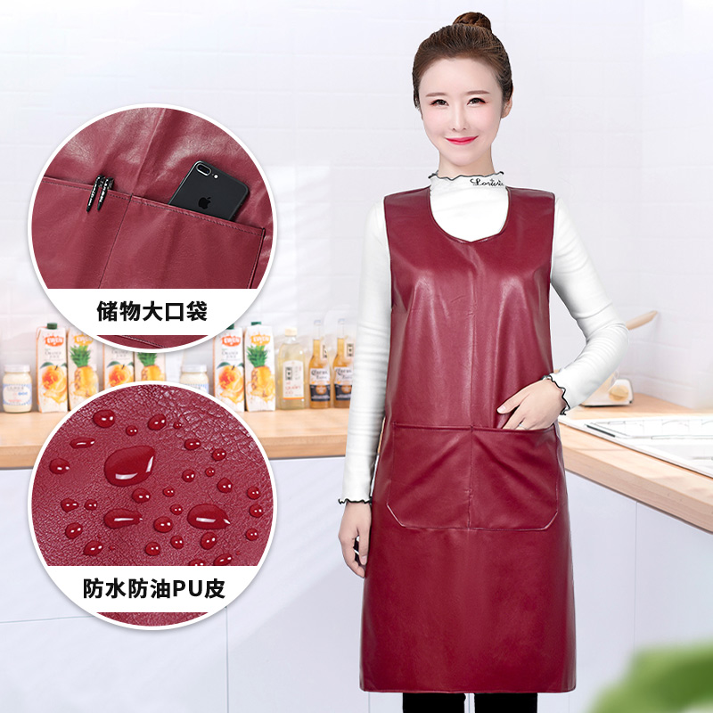 皮围裙防水防油软皮耐磨加厚新款男女皮革卖肉食堂水产工作服