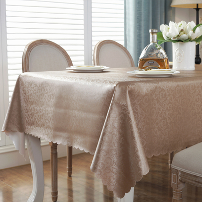 防烫布艺餐桌布桌垫茶几桌布防水防油免洗长方形欧式酒店圆桌台布