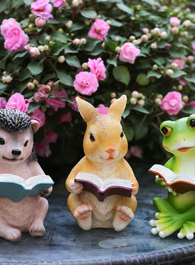 园杂货 庭院小 树脂小青蛙创意小动物园艺装饰品