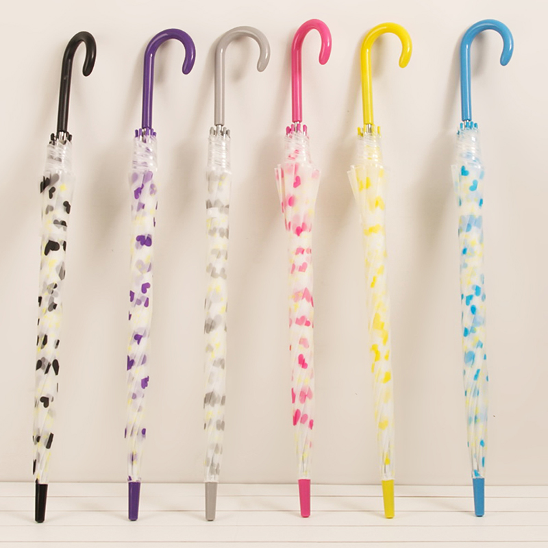 日本创意韩国时尚星星爱心磨砂透明加厚长柄O自动雨伞男女成人儿