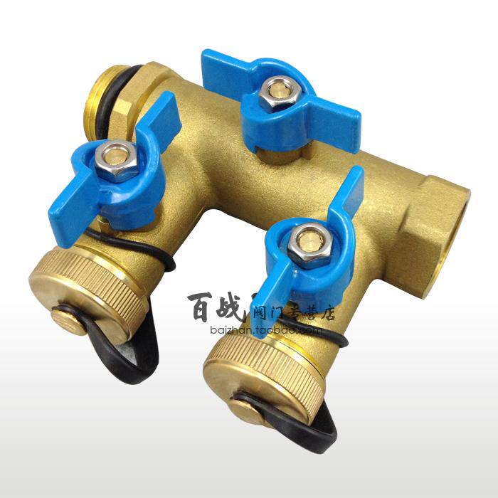 百战阀门 四通球阀暖通开关活接分水器太阳能工作站分水阀注液阀