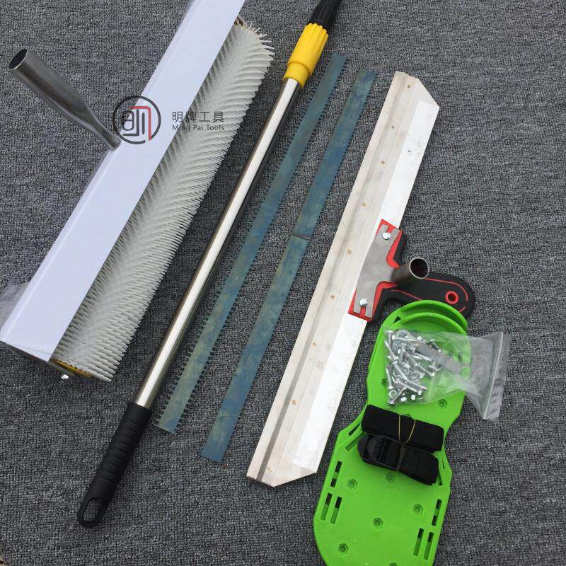 塑胶自流平水泥施工工具耙子刮板刮齿硅PU放气滚筒钉鞋环氧地坪漆