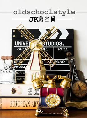 JK慕空间 复古工业风桌面书架树脂装饰摆件 咖啡厅酒吧装饰 包邮