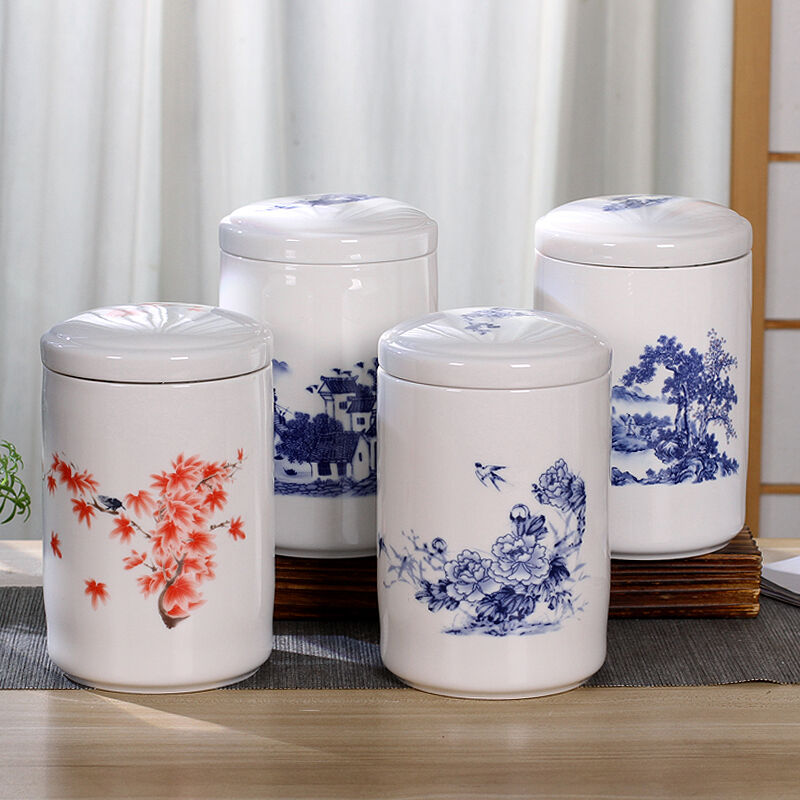 茶叶罐陶瓷直桶大号密封罐茶饼普洱醒通用陶瓷茶具存储储茶罐茶缸