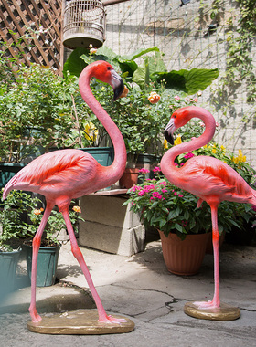 仿真火烈鸟大落地一对园景观庭院动物雕塑装饰别墅婚庆橱窗