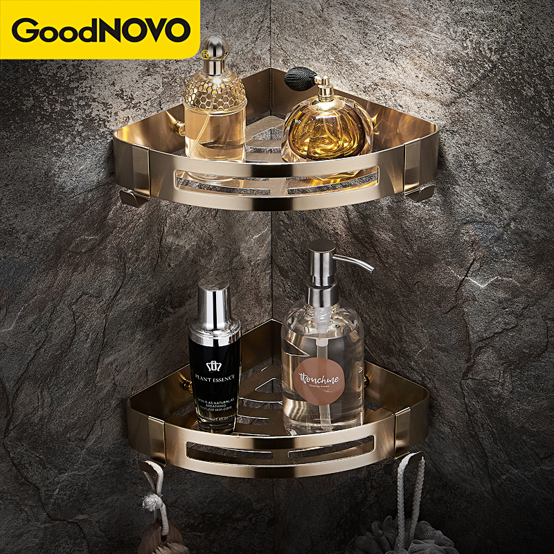 浴室置物架收纳免打孔洗手间厕所转角卫生间N淋浴房洗澡冲凉三角