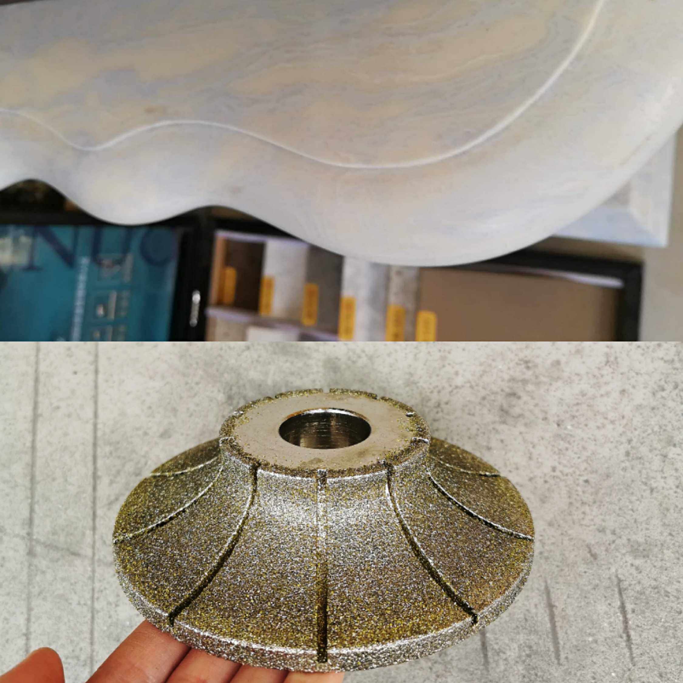 石材金刚石磨轮电镀磨头台面边线条磨轮石英石造型轮欧式边线条轮
