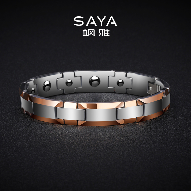 飒雅小众磁石手链男士情侣潮韩版个性潮情人节礼物钨金手链女手饰