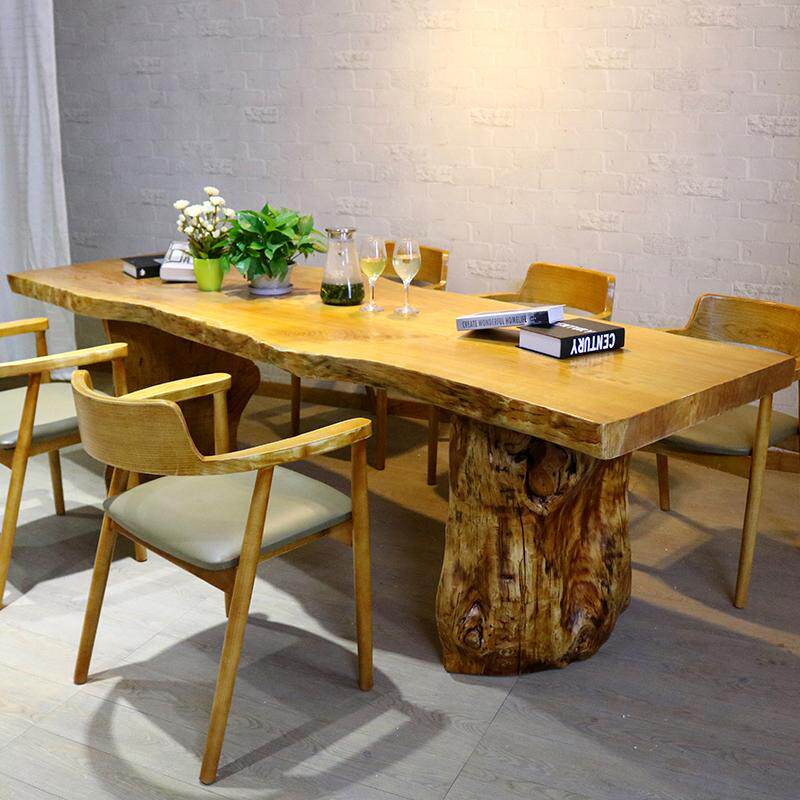 个性定制新中式老板茶桌大板桌茶台实木原木现代简约办公室泡茶椅