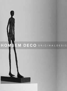 简约现代轻e奢雕塑行人物摆设家居酒店大堂桌面陈设软装饰品摆件