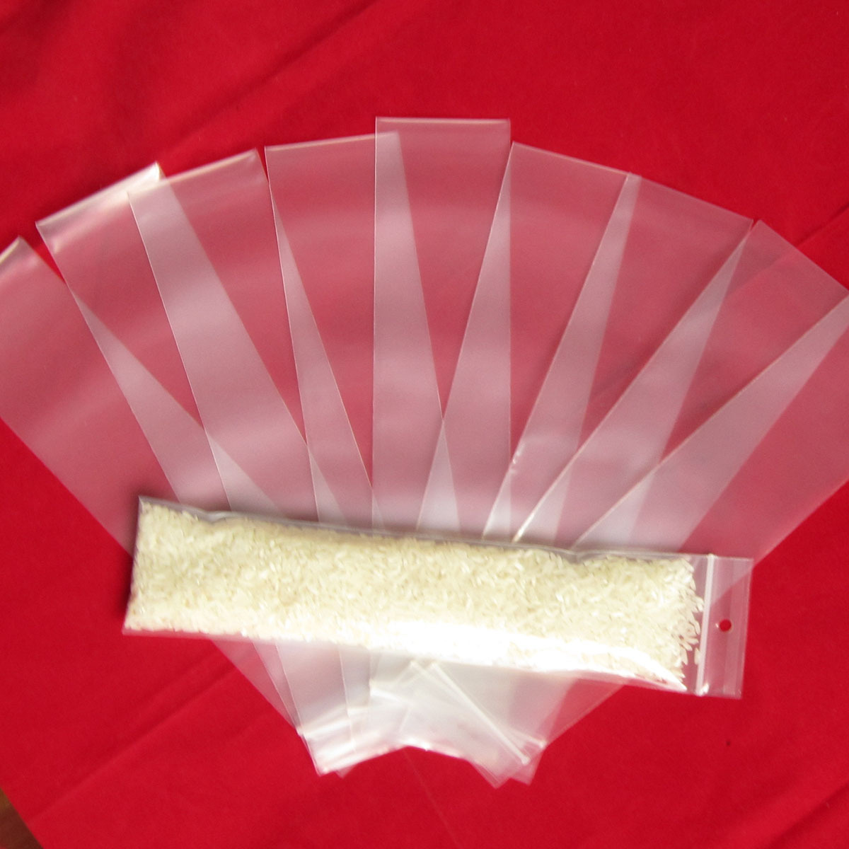 8*34*20丝长条型打孔自v封袋加厚金属零配件透明包装塑料袋子100