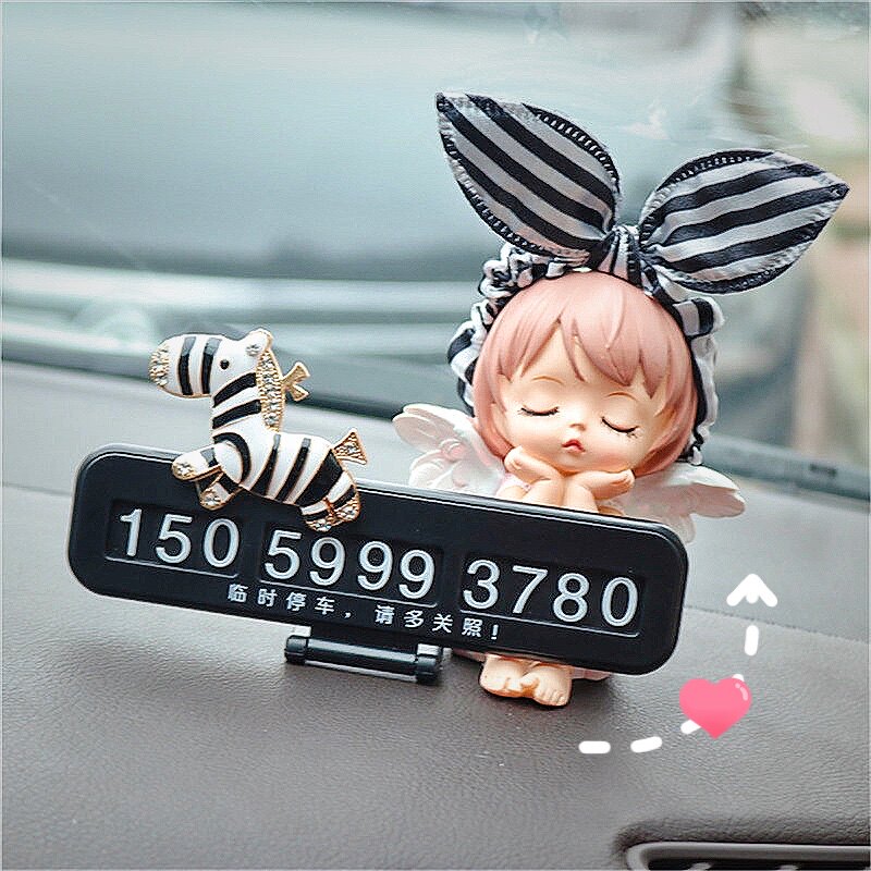 车载临时停车挪车电话号码牌汽车卡通可爱创意网红移车.内停靠摆