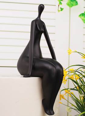 北欧创意电视柜人物摆件雕塑工艺品H客厅样板间家居隔断装饰品