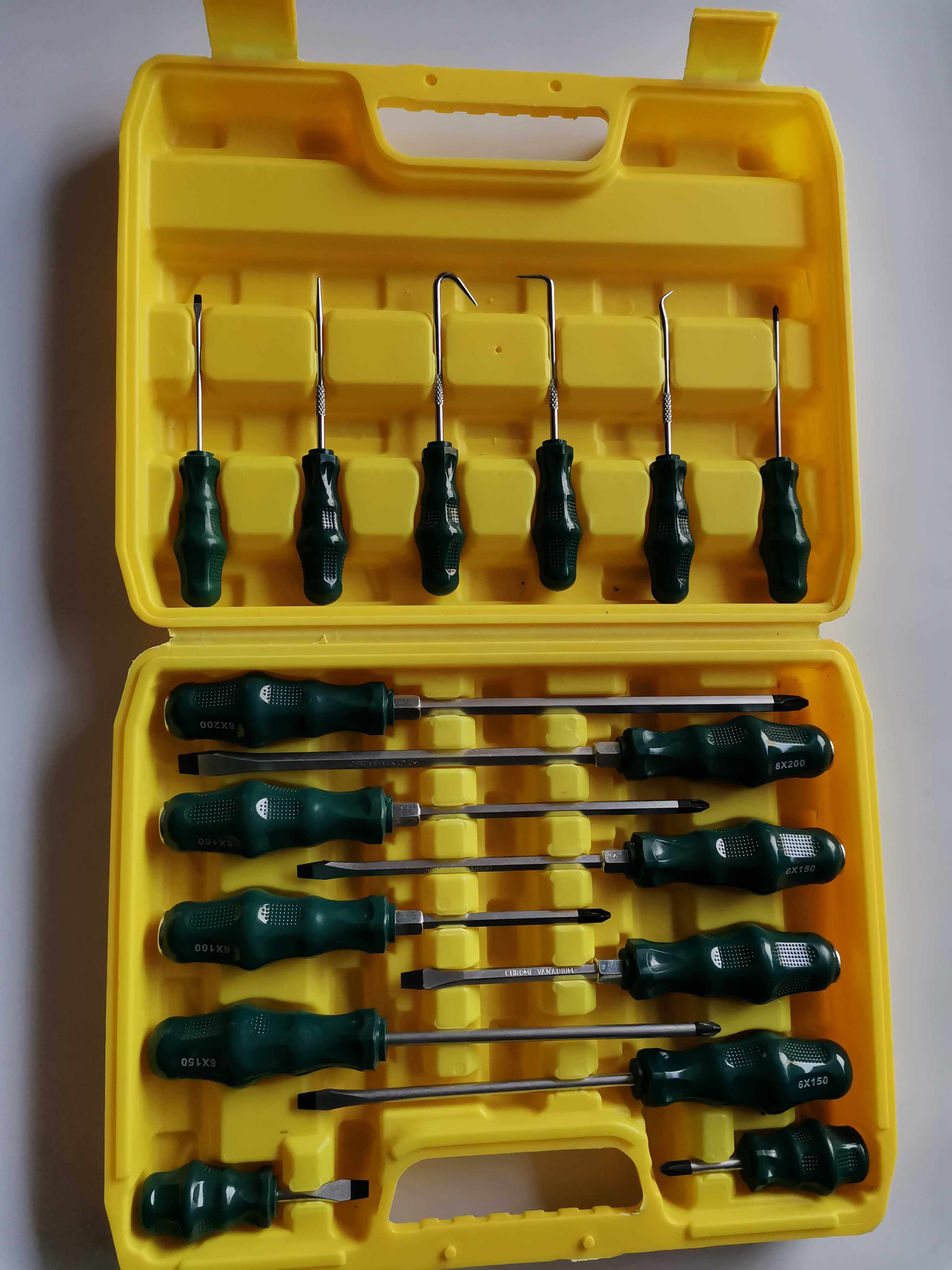 油封起子拉拨器一字十字改锥组合汽修拆卸螺丝刀16件套可锤敲磁性