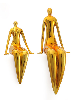 售楼处酒店大堂落地雕塑软装饰品玻璃钢人物摆件餐厅大型艺术摆设