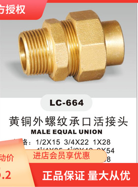 埃美柯664外丝承口活接头DN15(内有各种规格)