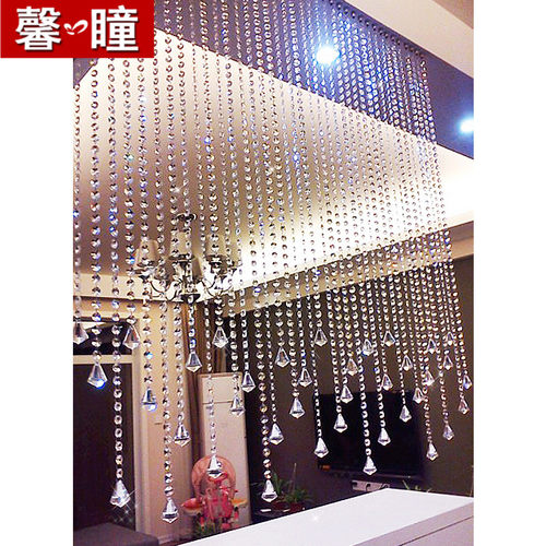 水晶珠帘门帘隔断帘子过道客饭y厅卧室玄关新款八角珠屏风装饰闪