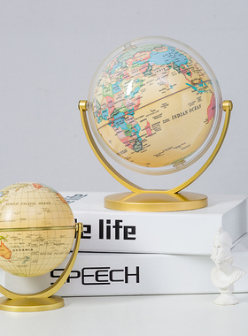 现代简约地球仪h摆件学生家居客厅酒柜装饰品北欧办公书桌面小摆