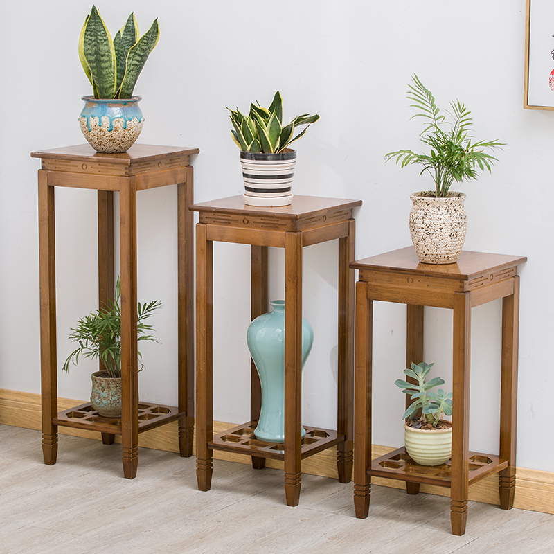 竹花架实木中式客厅室内吊兰绿萝花盆架落地阳台花几盆景置物架子