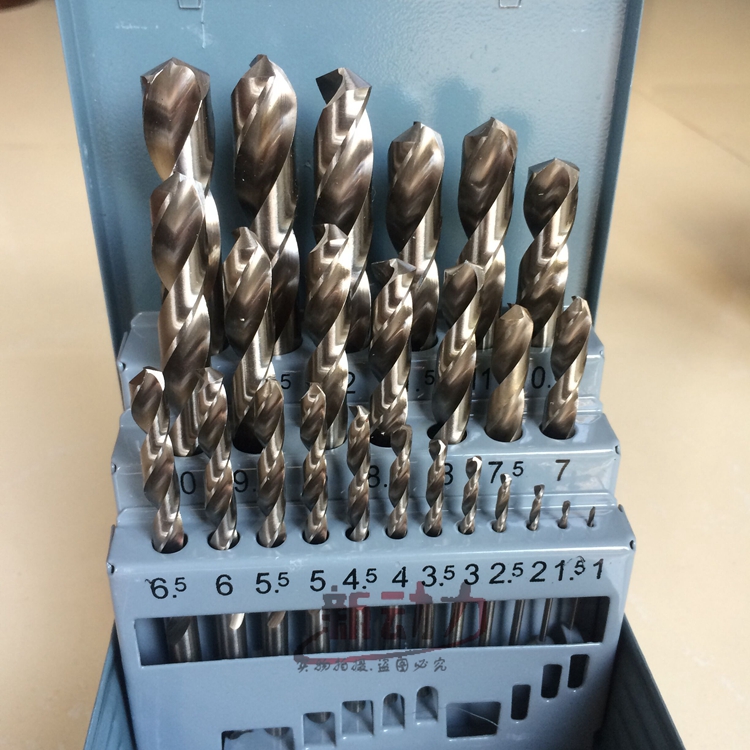 全磨制6542套装高速钢麻花钻头 角铁铝板 不锈钢薄板钻头13/19/25