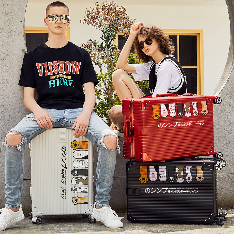 行李箱男涂鸦个性24寸26旅行结实耐用加厚女潮流箱子拉杆箱万向轮