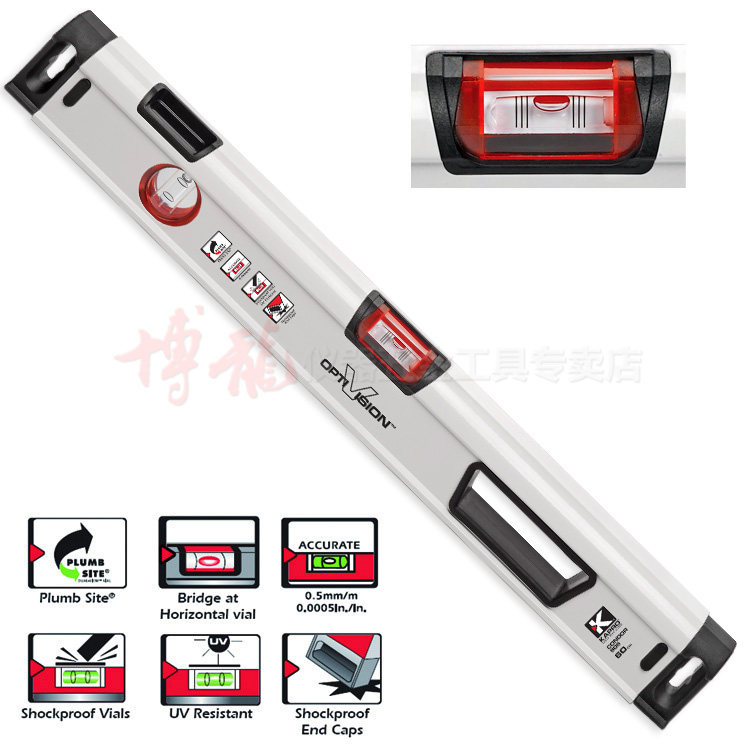KAPRO方管双视窗带磁水平尺以色列开普路嘉宝905红色水准泡高精度