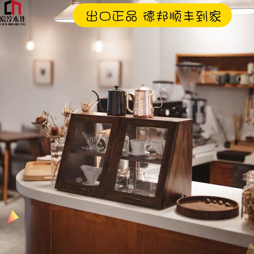 日式纯实木厨房小碗柜餐边柜餐桌收纳柜玻璃门移动门柜Y子双面使