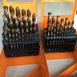 25支套装 工业级HSS高速钢麻花钻 含钴不锈钢钻13 角铁铝合金