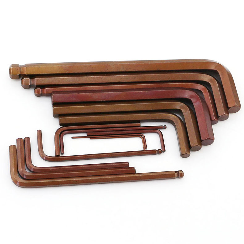 促销 内六角扳手/台湾进口S2古铜色超硬加长球头六角匙M1.5-M17