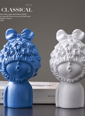 北欧可爱萝莉客厅卧室工艺摆件玄关家H居软装饰品电视酒柜酒店美