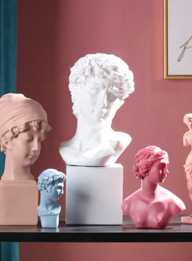 北欧简约素描人物头像 客厅酒柜G纳斯石膏像雕塑人像摆件