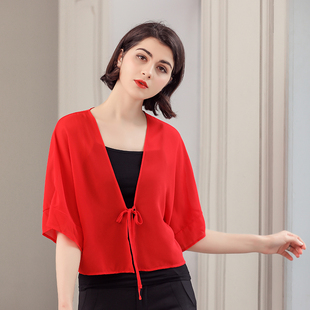 坎肩潮 外搭短款 2021春夏新款 雪纺小披肩夏百搭薄短外套女防晒开衫