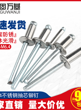 304不锈钢抽芯铆钉 抽心圆头拉钉开口型拉铆钉螺丝2.4/3.2/4/5mm