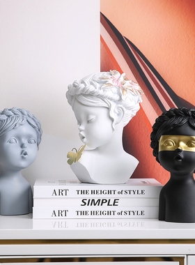 北欧创意艺术摆件家居客厅电视柜酒柜玄关软装饰V品轻奢工艺品