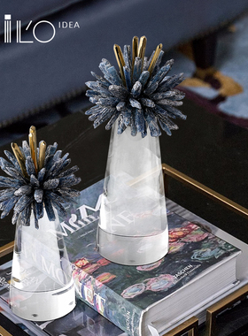 北欧轻奢水晶摆件客厅隔断柜电视柜酒柜玄关办公室V软装家里装饰