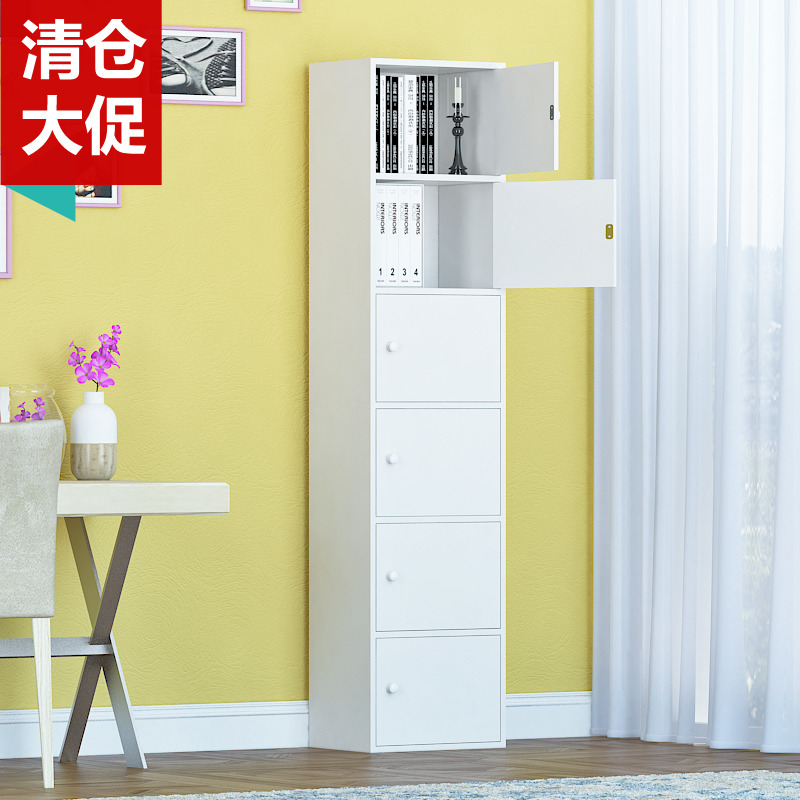 欧式简约储e物柜简易书柜书架带门木柜子自由组合置物柜学生员工